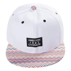 Unisex Casual Adjustable Snapback Baseball Cap Fashion Flat Bill Bboy Hip Hop Hat White