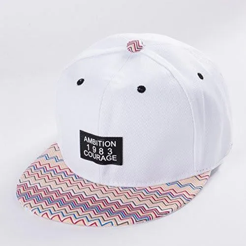 Unisex Casual Adjustable Snapback Baseball Cap Fashion Flat Bill Bboy Hip Hop Hat White