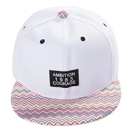 Unisex Casual Adjustable Snapback Baseball Cap Fashion Flat Bill Bboy Hip Hop Hat White