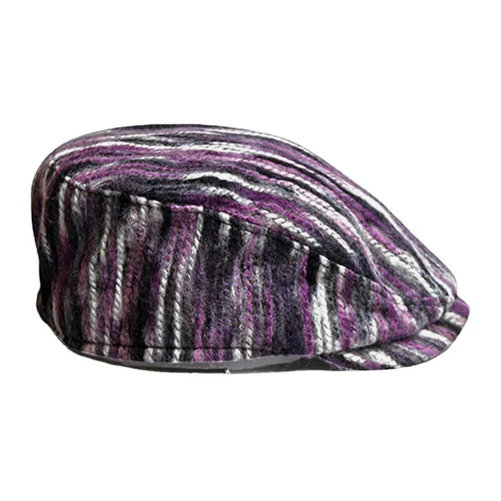 Unisex Tie-dye Rainbow Mixed Color Stripes Pattern Ethnic Style Casual Personality Forward Hat Beret Hat