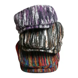 Unisex Tie-dye Rainbow Mixed Color Stripes Pattern Ethnic Style Casual Personality Forward Hat Beret Hat