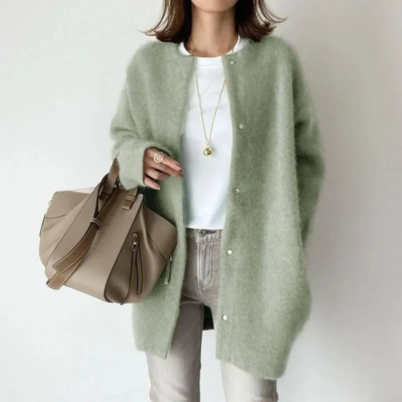 Women's Cozy Long Sleeve Loose Woolen Coat | Ideal for Autumn/Winter