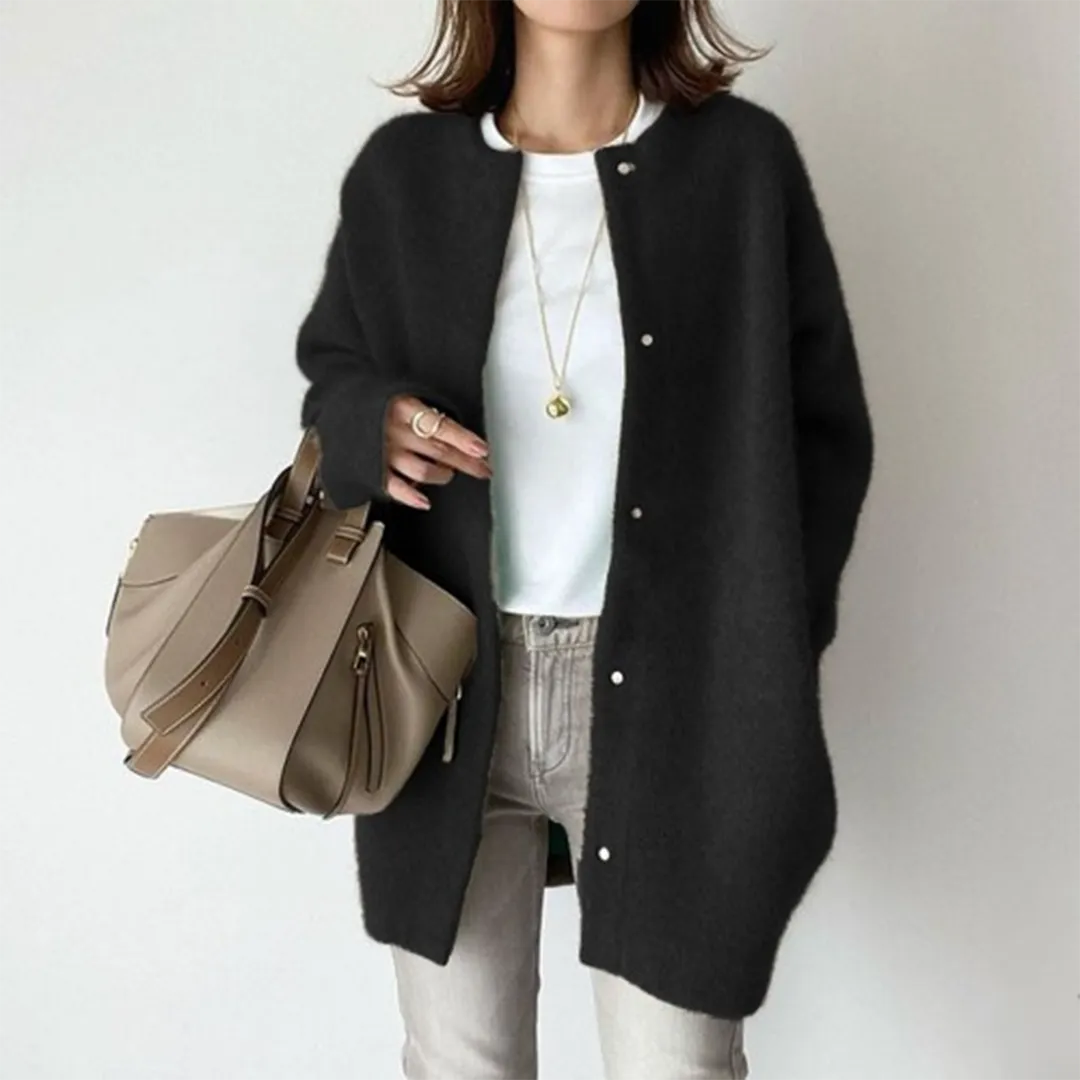 Women's Cozy Long Sleeve Loose Woolen Coat | Ideal for Autumn/Winter