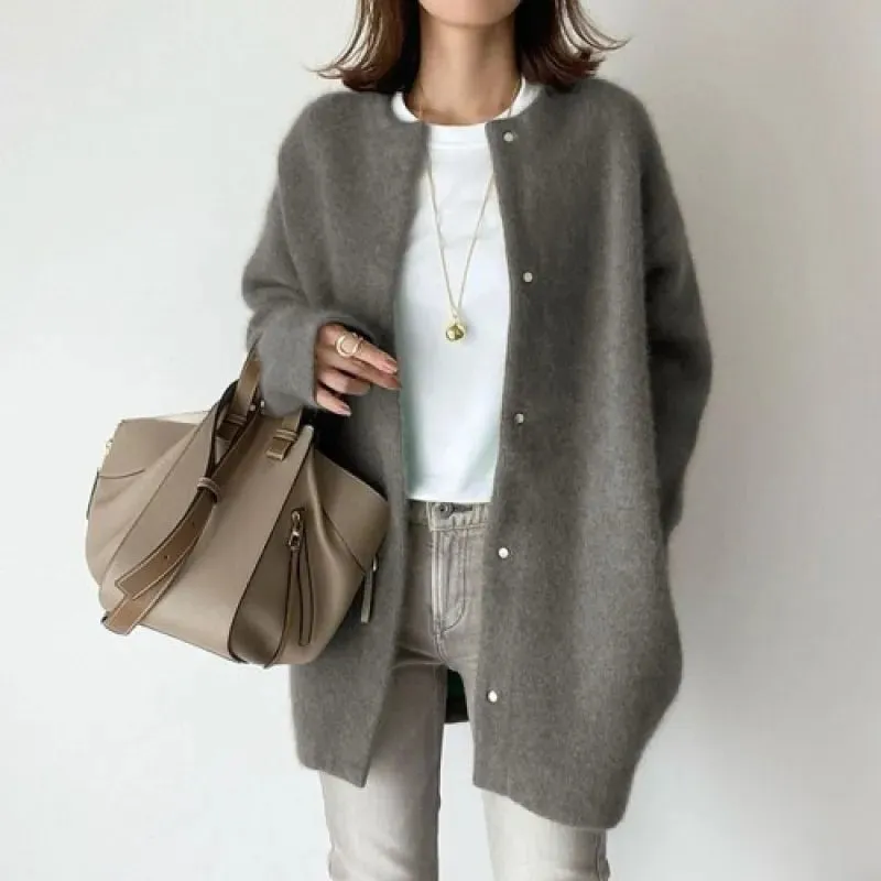 Women's Cozy Long Sleeve Loose Woolen Coat | Ideal for Autumn/Winter