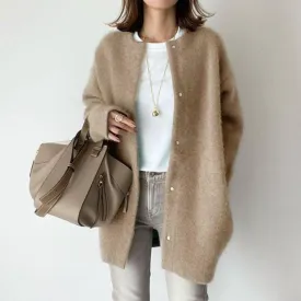 Women's Cozy Long Sleeve Loose Woolen Coat | Ideal for Autumn/Winter