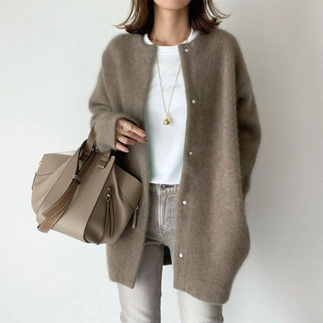 Women's Cozy Long Sleeve Loose Woolen Coat | Ideal for Autumn/Winter